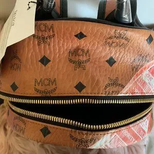 NWT! MCM STARK FLIGHT PRINT VISETOS BACKPACK W CERT OF AUTHENTICITY AND DUST BAG MCM Stark Visetos Coated Canvas Backpack Bag White main image 4